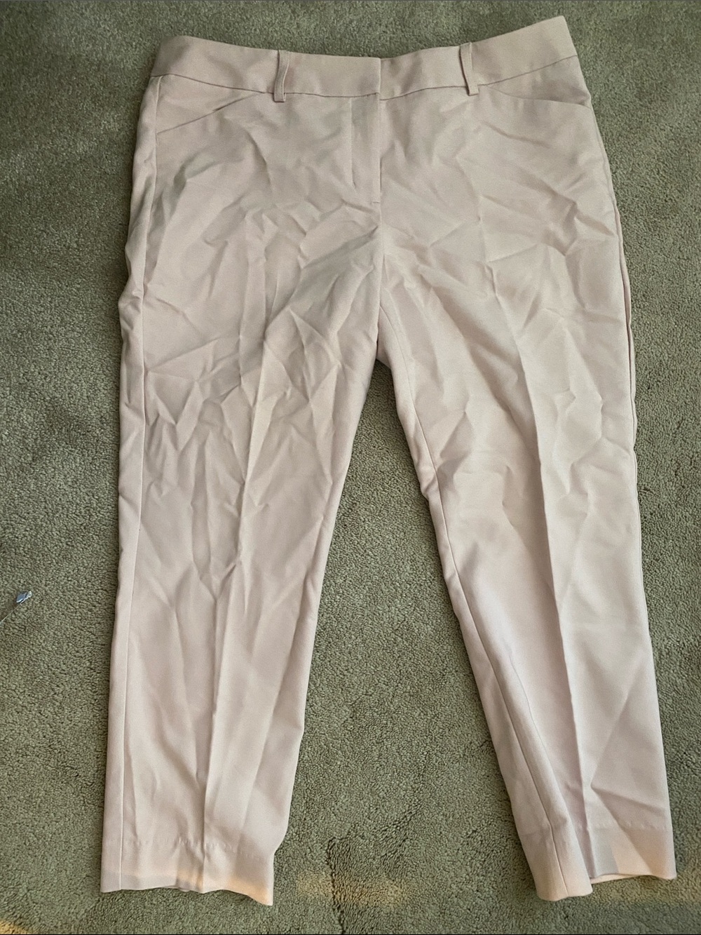 Express Women's Cropped Tailored Pants - Light Blush Pink